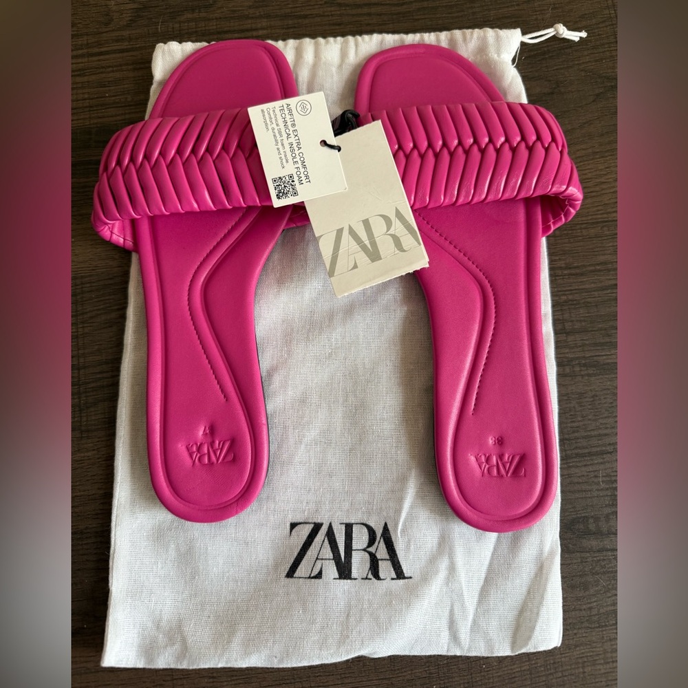 Zara Fuchsia Women's Slide Sandals **NWT**
